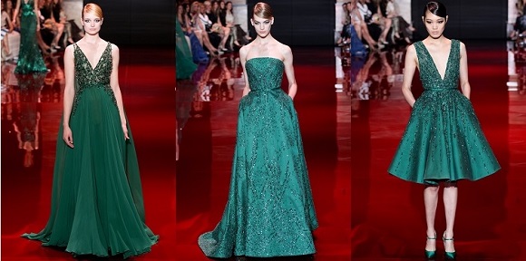 Elie Saab Haute Couture green color