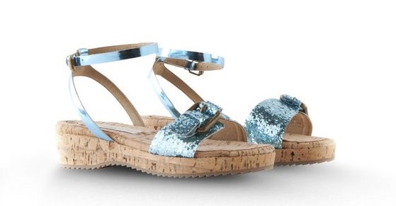 Alter leather sandals in majestic turquoise glitter