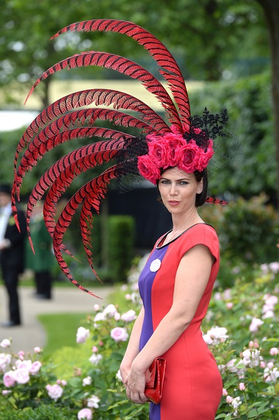 Ladies Day At Royal Ascot 2014 red feathers