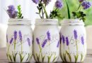 lavender painted mason jars @It All Started With Paint